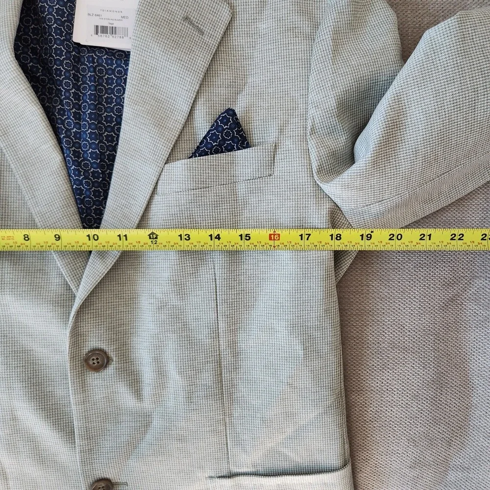 NWT 7Diamonds Light Green Sage Medium Stretch Sterling Blazer